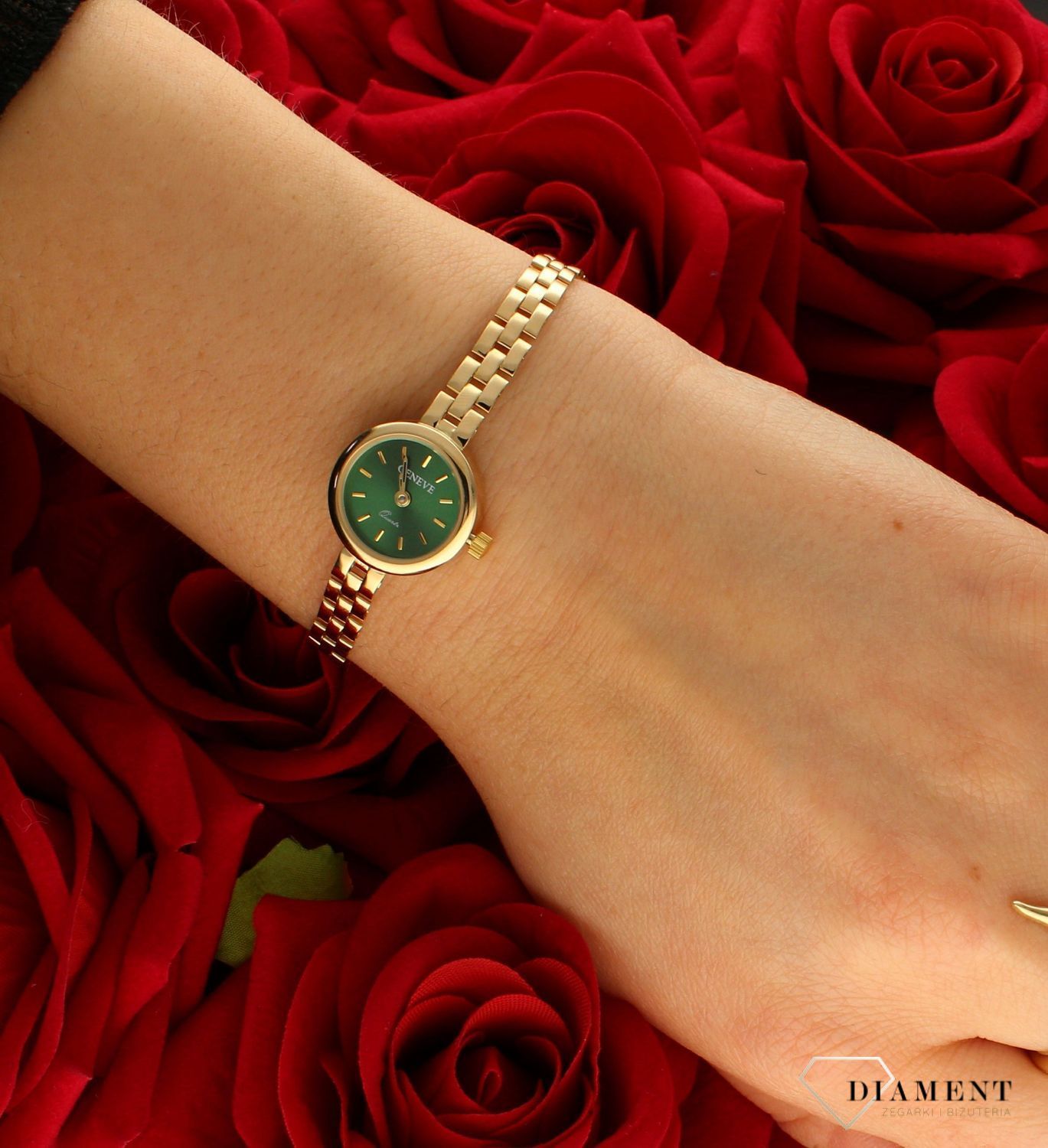 Złoty zegarek Geneve damski 585 biżuteryjna bransoletka ZG 178A. Złote zegarki- te szykowe czasomierze skierowane są dla osób ceniących elegancję i prestiż, a także stanowią ekskluzywny element biżuterii (2).jpg